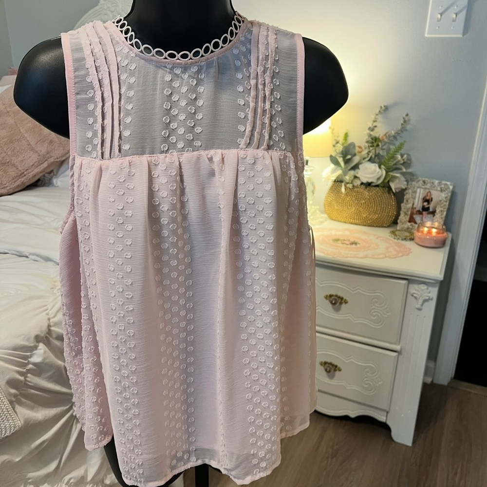 Miami Pink Relaxed Pleated Blouse worn once